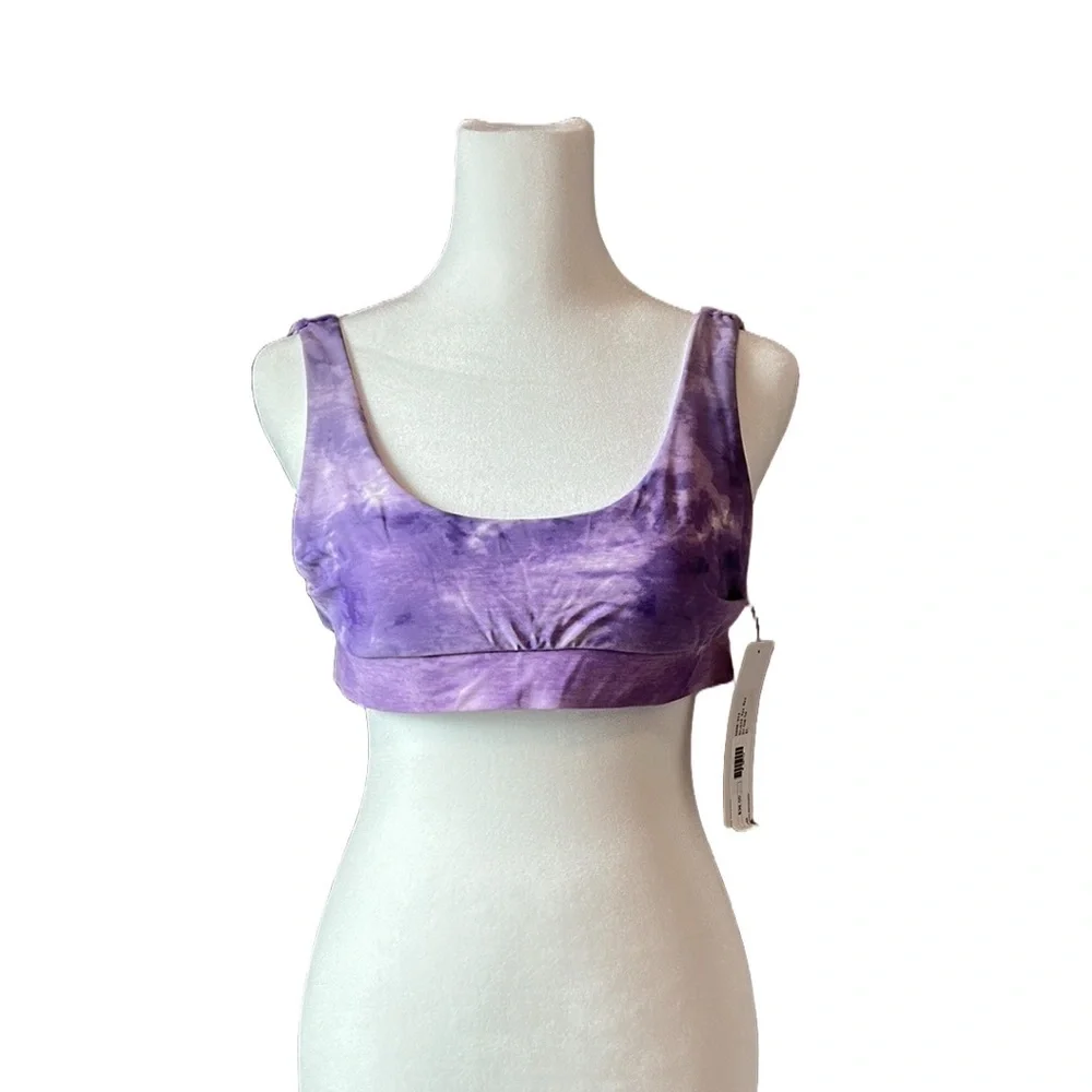 New! Demi’s Swimwear Purple Orchid Tie-Dye Women's Crop Bathing Suit Top XL